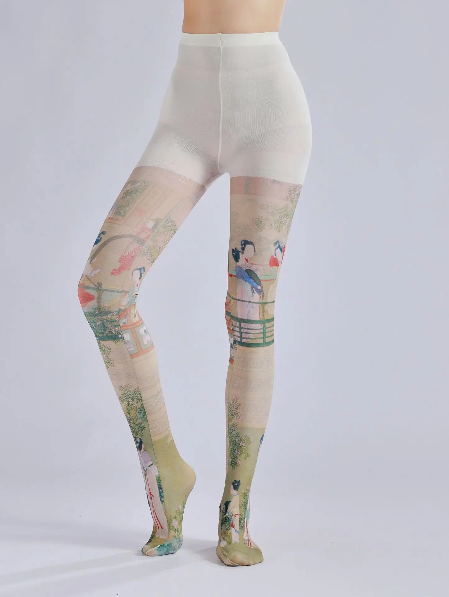 “Bunny-Eared & Broken”
White pantyhose with embroidered designs just above the knees. Every step you take is a hop toward helplessness. Adorable? Yes. Dignified? Never again.