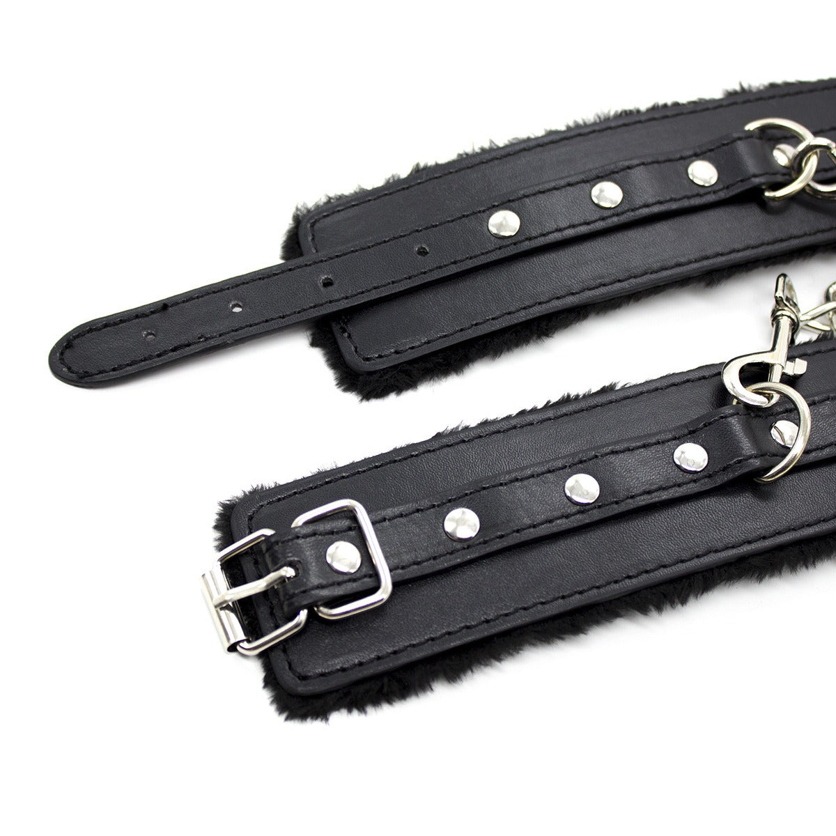 “Scarlet Silken Shackle” – Red leather handcuffs for soft wrists. Wriggle all you want—you’re staying right there for Mistress.
(Other colors available)