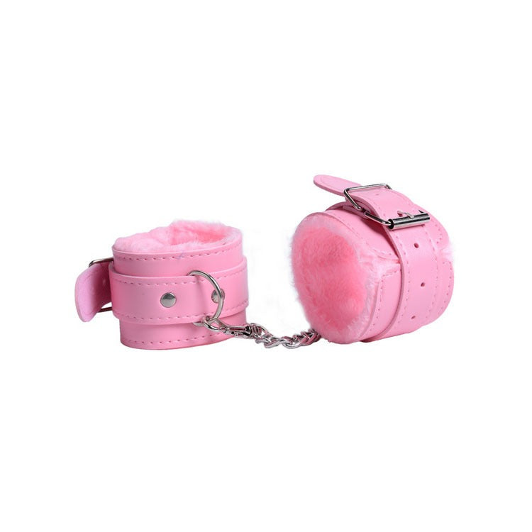 "Bubblegum Bondage”
Pastel plush handcuffs with adjustable buckles. Designed for cuties who pretend to resist.