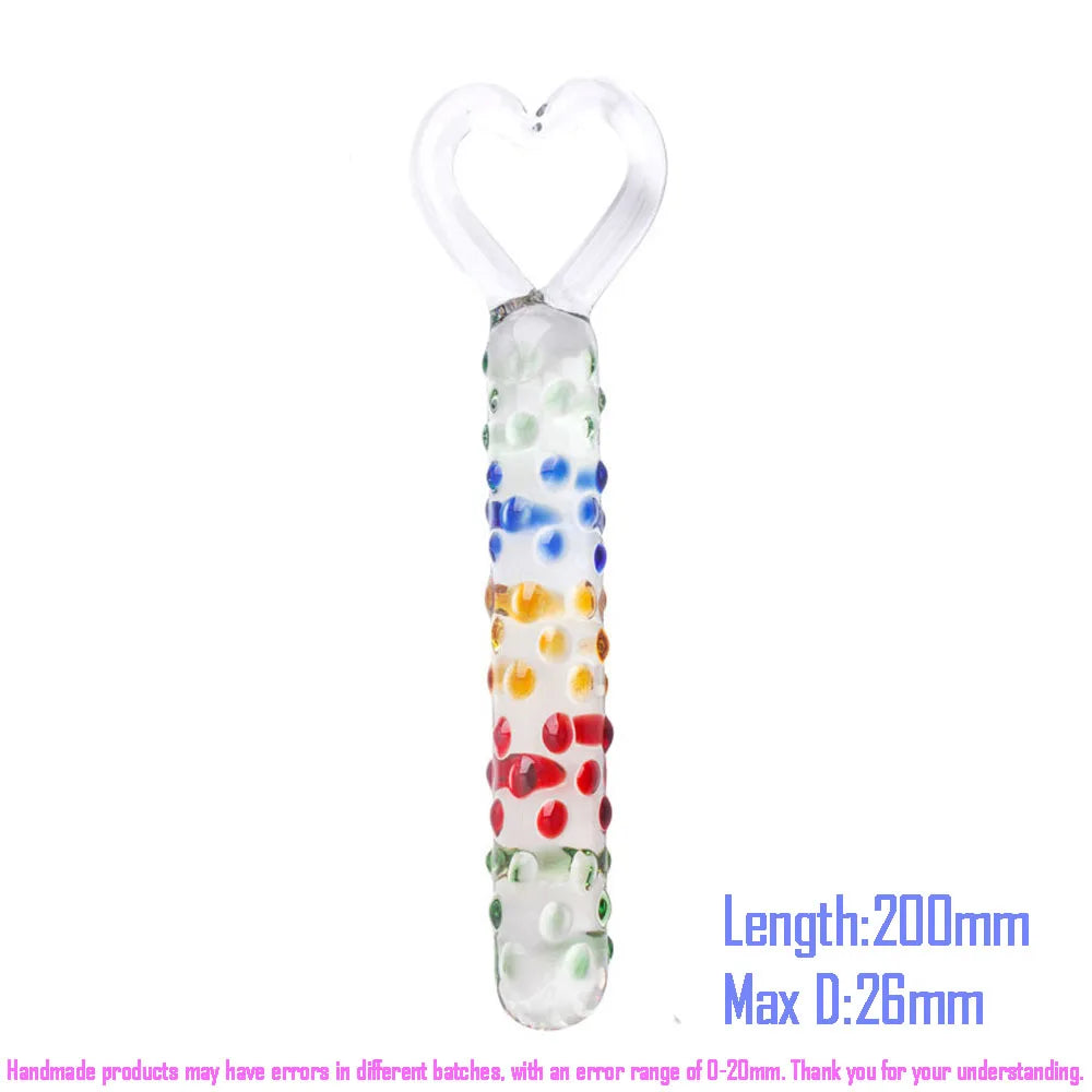 Pyrex Glass Dildo 195x33mm Fake Penis Crystal Anal Beads Butt Plug Prostate Massager G Spot Female Masturbation Toys