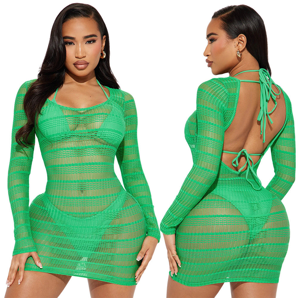 “Stretch & Surrender”
Skin-tight sheer green lace bodysuit with a thong back and snap crotch. You’ll wiggle into it like the desperate doll you are—then beg to be locked into place.