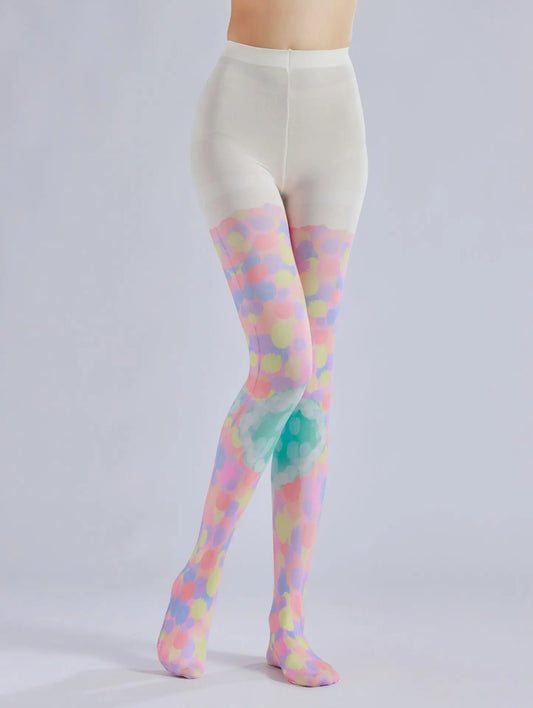 “Hearts, Holes, and Helplessness”
Black pantyhose patterned with pink hearts and intentional laddered runs. You're a mess, darling—but a cute, sexy, owned mess.