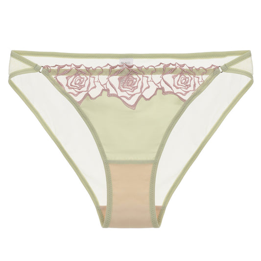 “Madame’s French Briefs” – Fancy French-style panties. Delicate and petal-soft, just like the act of kneeling.