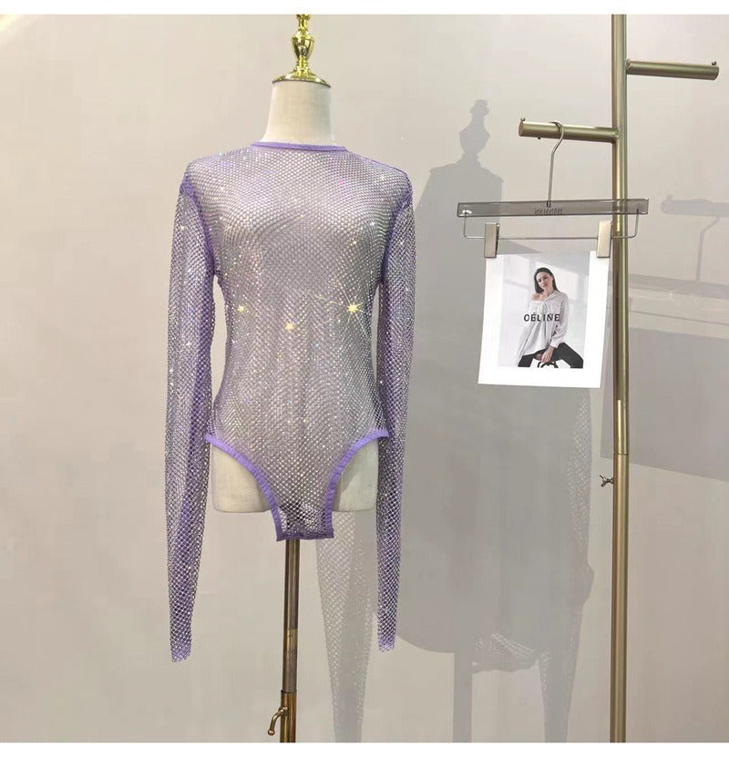 “Mistress’s Mesh Doll”
Black fishnet full-body suit with floral detailing and open chest. Nothing to hide, nothing to protect. Just a pretty little puppet on display.