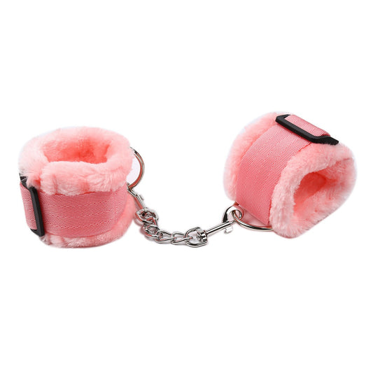 “Pink Fluffy Ankles” – Fluffy leg cuffs that hug your ankles in petals. Fall to your knees in these—adorably confined, humiliatingly cute.