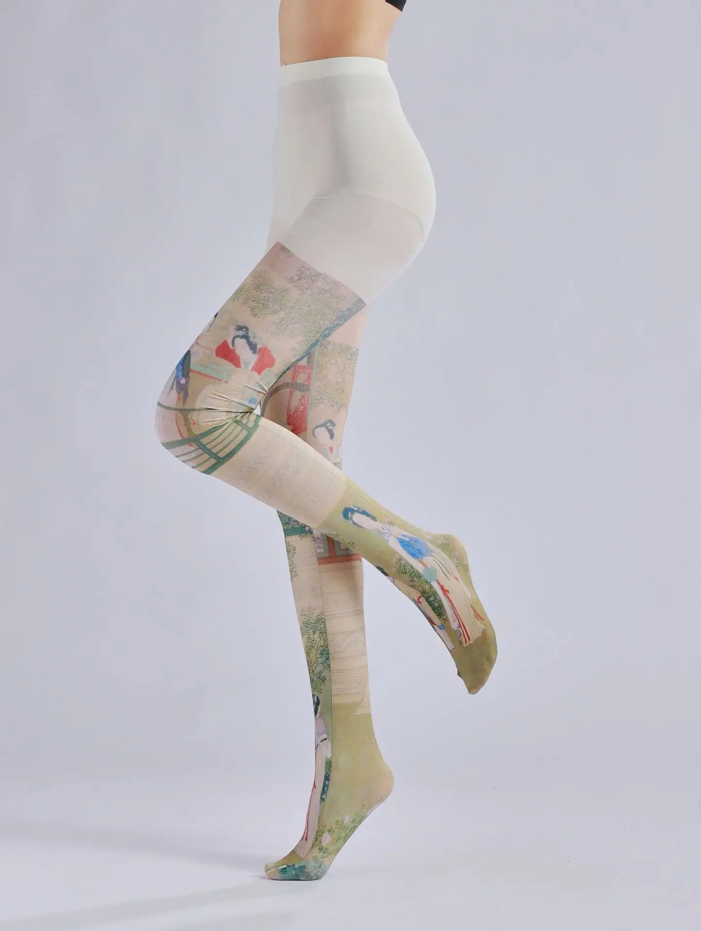 “Bunny-Eared & Broken”
White pantyhose with embroidered designs just above the knees. Every step you take is a hop toward helplessness. Adorable? Yes. Dignified? Never again.