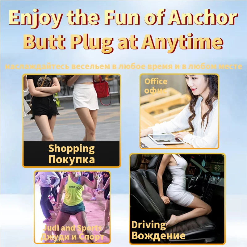 Runyu Intimate Metal Anal Plug with Crystal Jewelry Smooth Butt Plug Anal Beads Anus Dilator Anal Toy for Men Women Masturbation