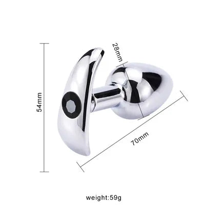 Runyu Intimate Metal Anal Plug with Crystal Jewelry Smooth Butt Plug Anal Beads Anus Dilator Anal Toy for Men Women Masturbation