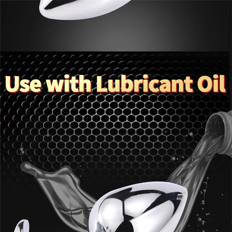 Runyu Intimate Metal Anal Plug with Crystal Jewelry Smooth Butt Plug Anal Beads Anus Dilator Anal Toy for Men Women Masturbation