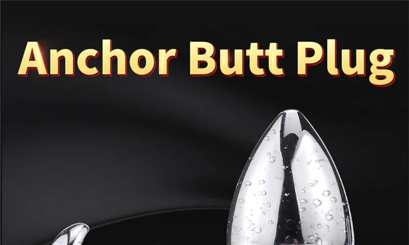 Runyu Intimate Metal Anal Plug with Crystal Jewelry Smooth Butt Plug Anal Beads Anus Dilator Anal Toy for Men Women Masturbation