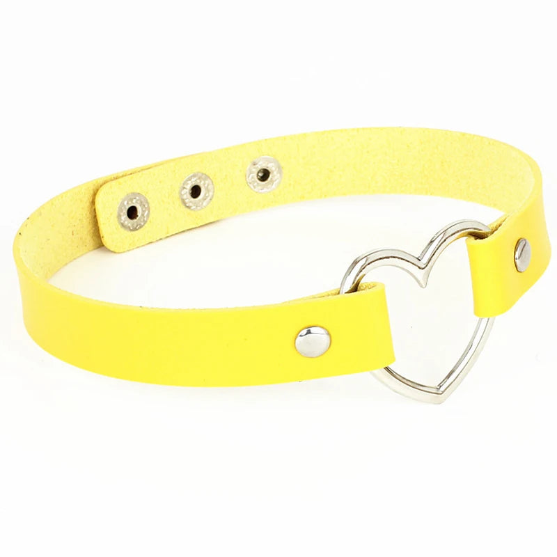 Harajuku Punk PU Leather Necklace Women Sexy Heart Collar Choker Necklaces Rock Gothic Jewelry For Girl Birthday Party Gift