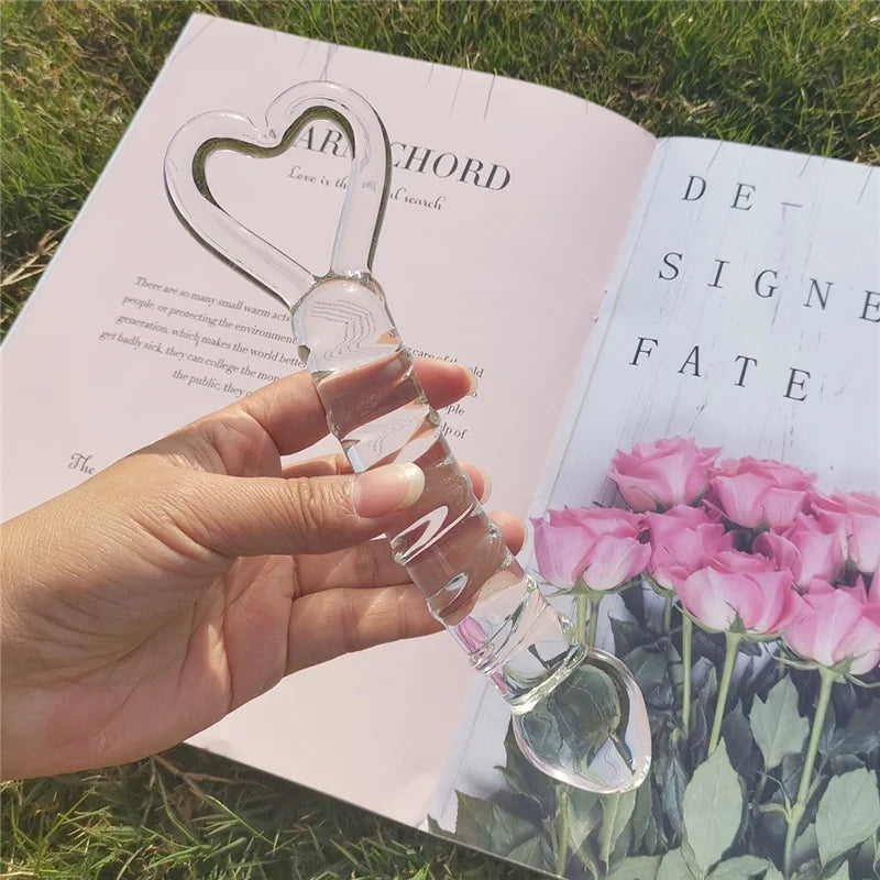 Pyrex Glass Dildo 195x33mm Fake Penis Crystal Anal Beads Butt Plug Prostate Massager G Spot Female Masturbation Toys