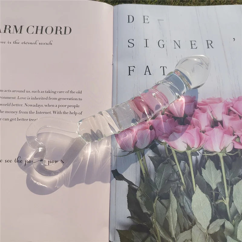 Pyrex Glass Dildo 195x33mm Fake Penis Crystal Anal Beads Butt Plug Prostate Massager G Spot Female Masturbation Toys