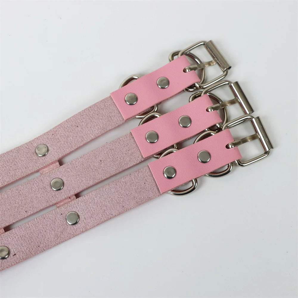 New Cosplay Harajuku Belt Punk Rock Gothic Collar Choker Sexy PU Leather O-Ring Women Collar Choker Necklace Body Accessories