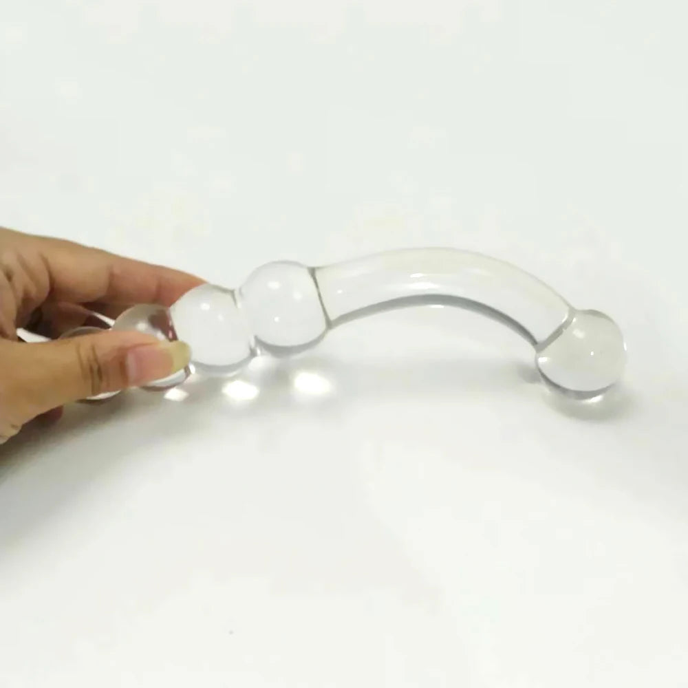 Pyrex Glass Dildo 195x33mm Fake Penis Crystal Anal Beads Butt Plug Prostate Massager G Spot Female Masturbation Toys