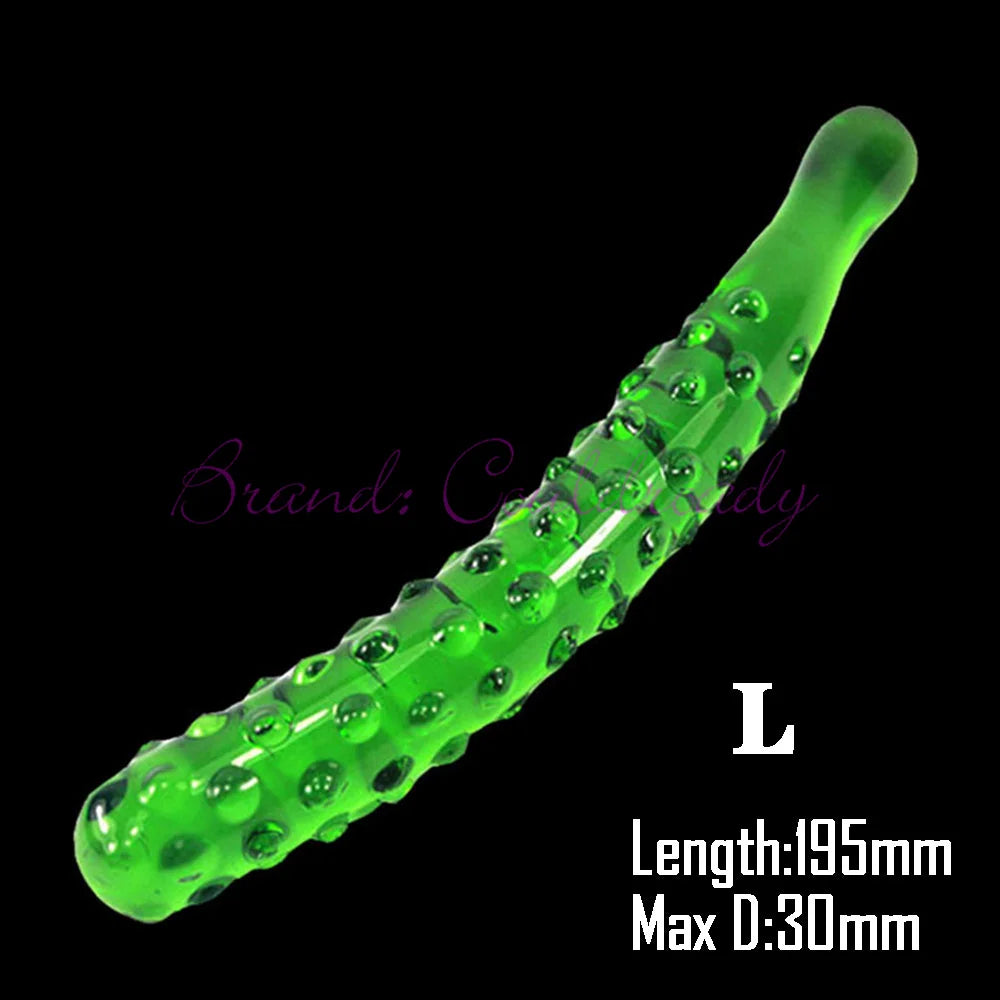 Pyrex Glass Dildo 195x33mm Fake Penis Crystal Anal Beads Butt Plug Prostate Massager G Spot Female Masturbation Toys