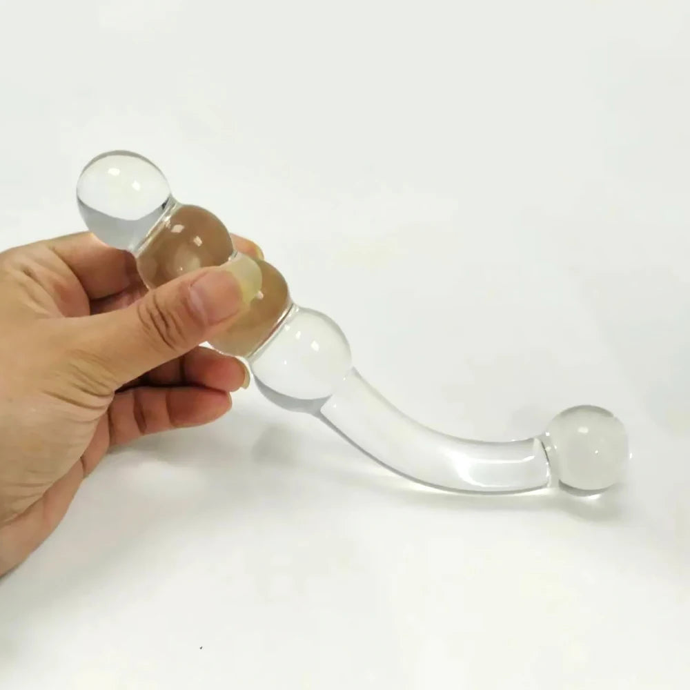 Pyrex Glass Dildo 195x33mm Fake Penis Crystal Anal Beads Butt Plug Prostate Massager G Spot Female Masturbation Toys