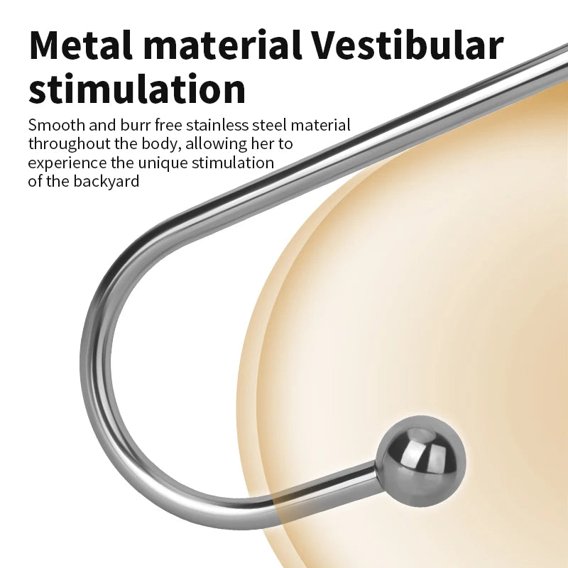 Ergonomically Anal Hook With Ball Hole BDSM Stainless Steel Sexy Hook Butt Plug Anal Beads Anus Dilator Bondage Erotic Products